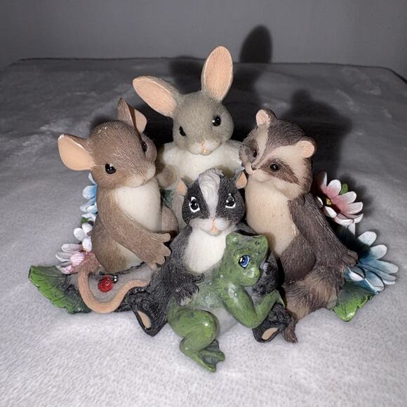 Fitz & Floyd Charming Tails Friends Are Family We Choose 89/187 No Box - Picture 2 of 9